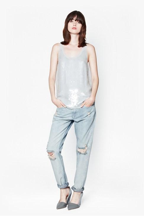 French Connection Winter Mist Sequinned Vest Top