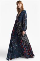 French Connenction Celia Mix V Neck Floral Maxi Dress