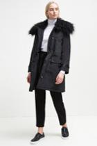 French Connenction Marlow Utility Faux Fur Collar Parka