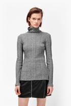 French Connection Later Rib Roll Neck Top