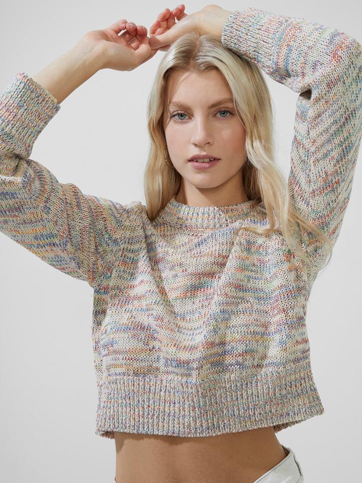 French Connection Color Space Dye Cropped Sweater