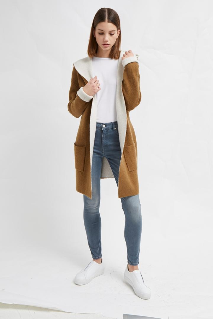 French Connenction Gemini Knit Hooded Cardigan