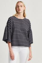 French Connenction Tim Tim Stripe Bell Sleeve Top