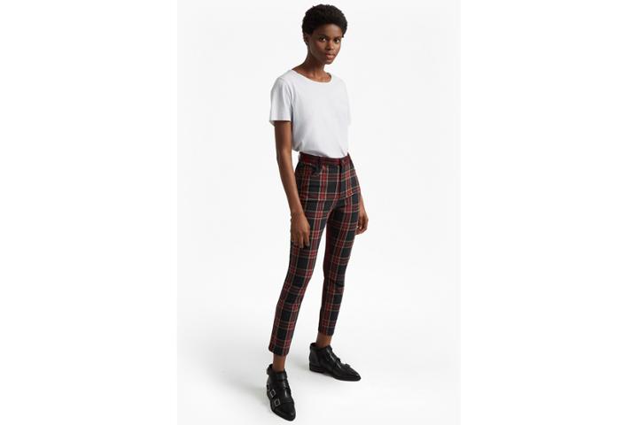 French Connection Tillie Tartan High Rise Denim Skinny Jeans