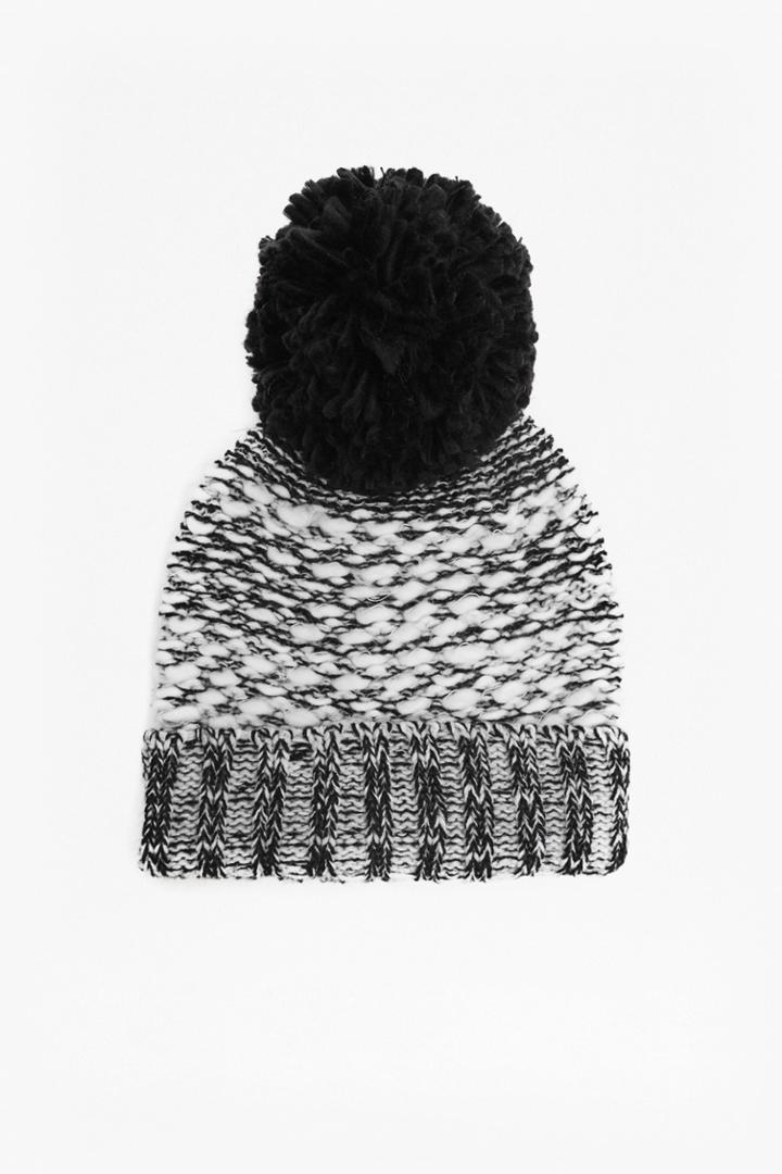 French Connection Monochrome Mia Pom Pom Beanie Hat
