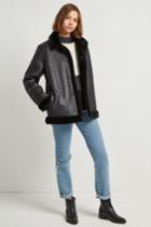 French Connenction Louie Faux Shearling Reversible Coat