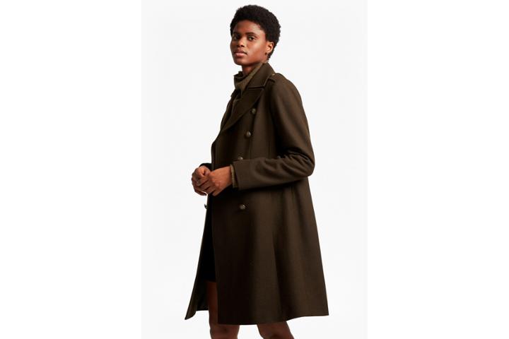 French Connection Back Detail Military Long Coat