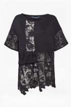 French Connenction Anes Lace Jersey Top