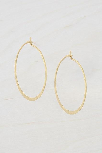 French Connenction Small Hammered Hoop Earrings