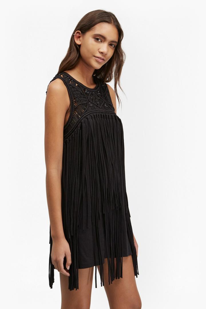 French Connection Tiger Lily Macrame Mini Dress