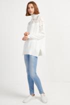 French Connenction Nadia Lace Knit High Neck Jumper