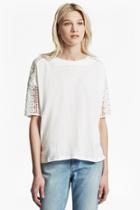 French Connection Dune Lace Crochet T-shirt