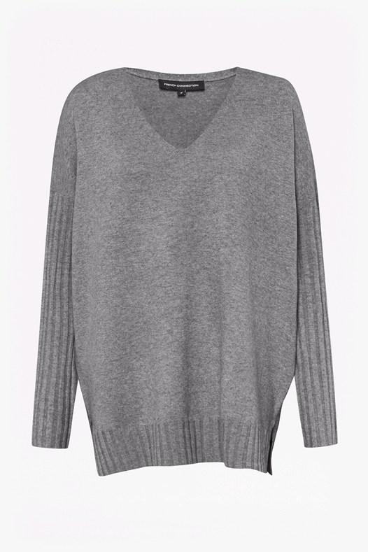 French Connection Viva Vhari Rib Sleeve Jumper