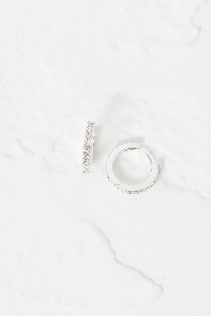 French Connenction Alina Crystal Mini Hoop Earrings