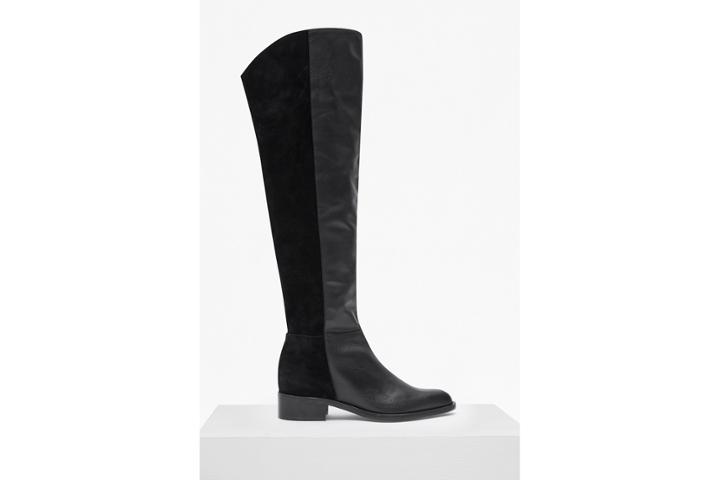 French Connection Tilly Knee High Flat Heel Leather Boots
