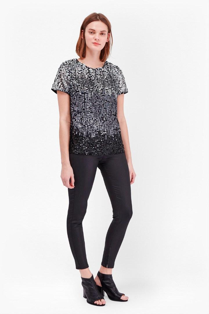 French Connection Sunbeamer Sequin T-shirt Top