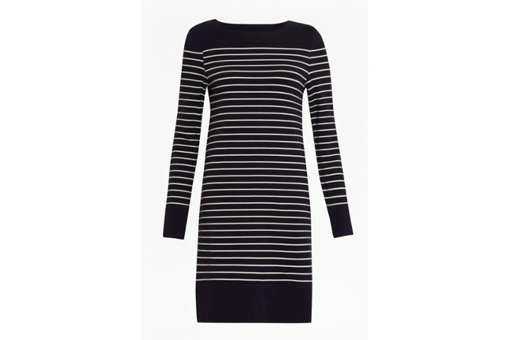 French Connection Tim Tim Round Neck Striped Dress