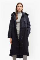 French Connection Frost Cotton Long Hooded Coat