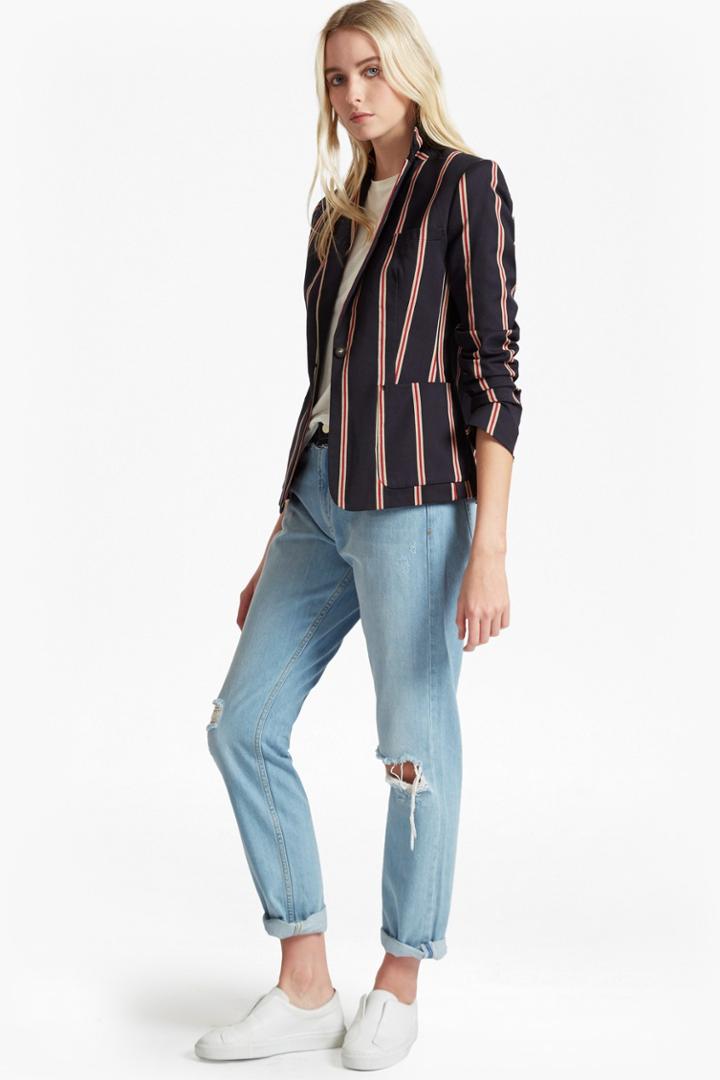 French Connection Freddy Stripe Single Breast Blazer