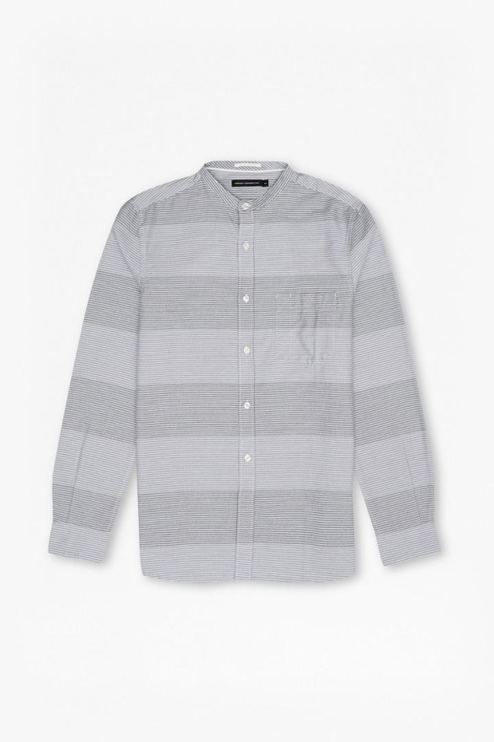 French Connection Foidolite Stripe Grandad Collar Shirt