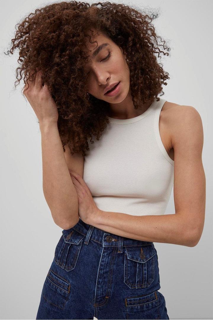 French Connection Rasha Ribbed Jersey Tank Top