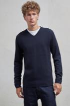 French Connenction Milano Front Cotton V Neck Jumper