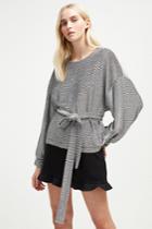 French Connenction Freya Texture Jersey Tie Waist Top