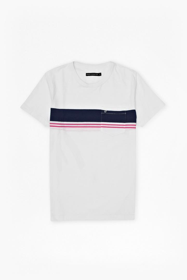 French Connection Colourful Stripe Pocket T-shirt