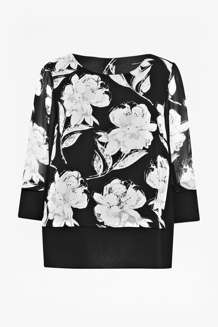 French Connection Shadow Bloom Tunic Top
