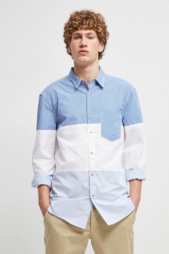French Connenction Horizontal Cut Panels Shirt