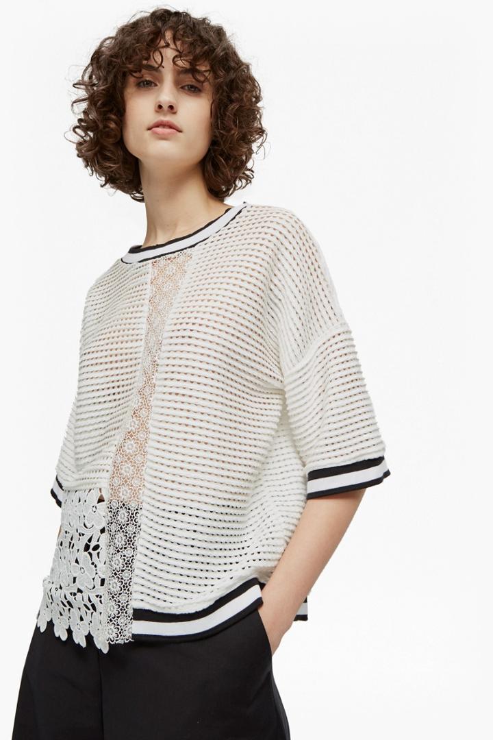 French Connenction Vosporos Mixer Round Neck Top