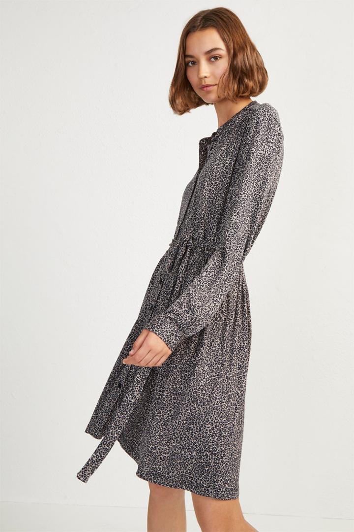French Connenction Brunella Meadow Leopard Shirt Dress