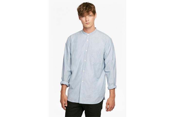 French Connection Jeans Zepher Melange Grandad Collared Shirt