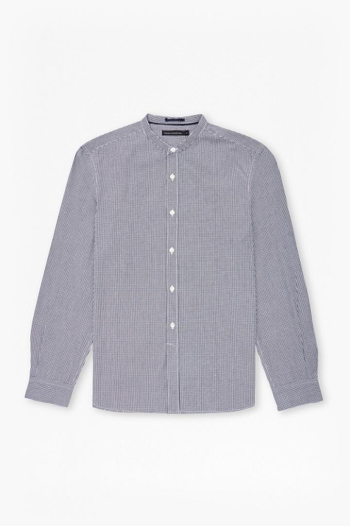 French Connection Gingham Grandad Collar Shirt
