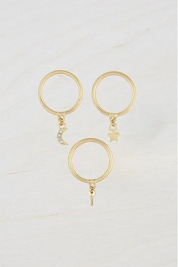 French Connenction Charm Ring Set