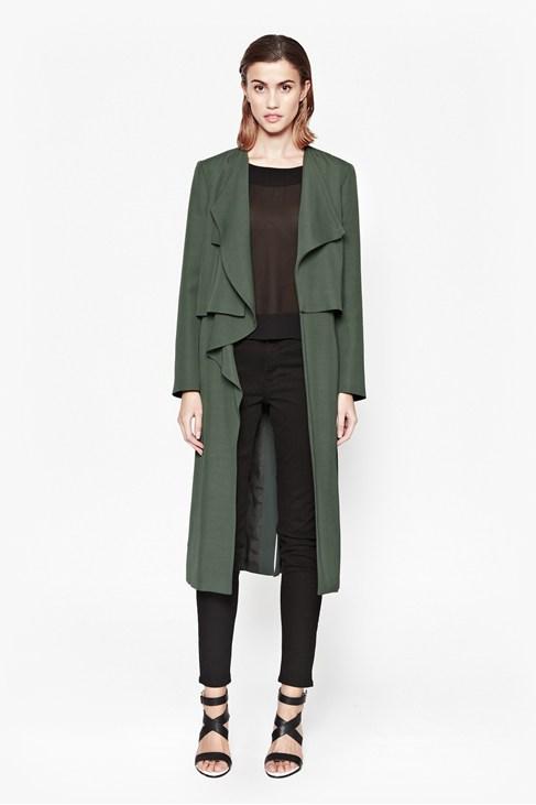 French Connection Cassie Drape Double Layer Coat