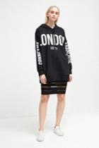 French Connenction Graphic Sweat Jersey Hooded Sweatshirt
