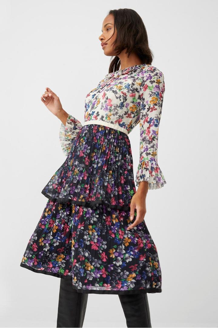 French Connection Alianau Mix Tiered Dress