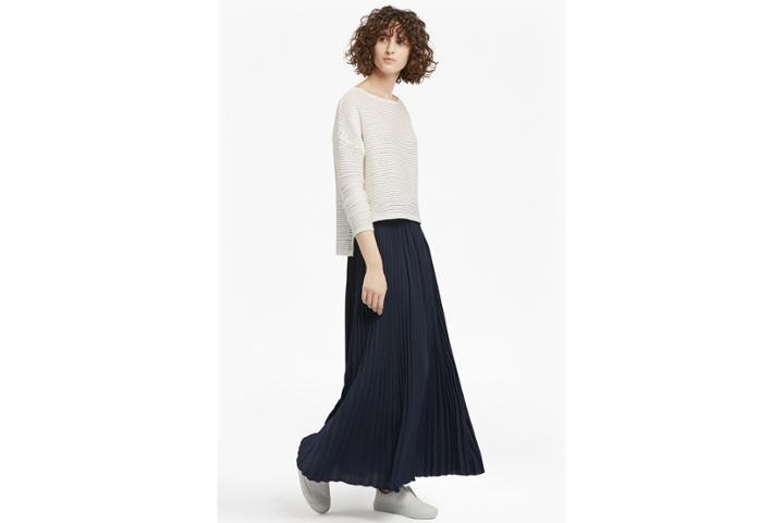 French Connection Classic Crepe Pleated Maxi Skirt