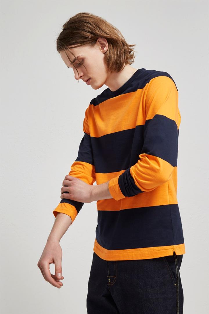 Fcus Block Stripe Crew Neck T-shirt