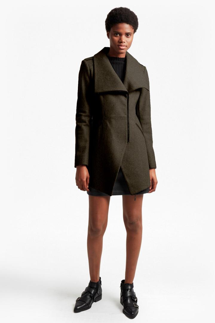 French Connenction Asymmetric Hem Coat