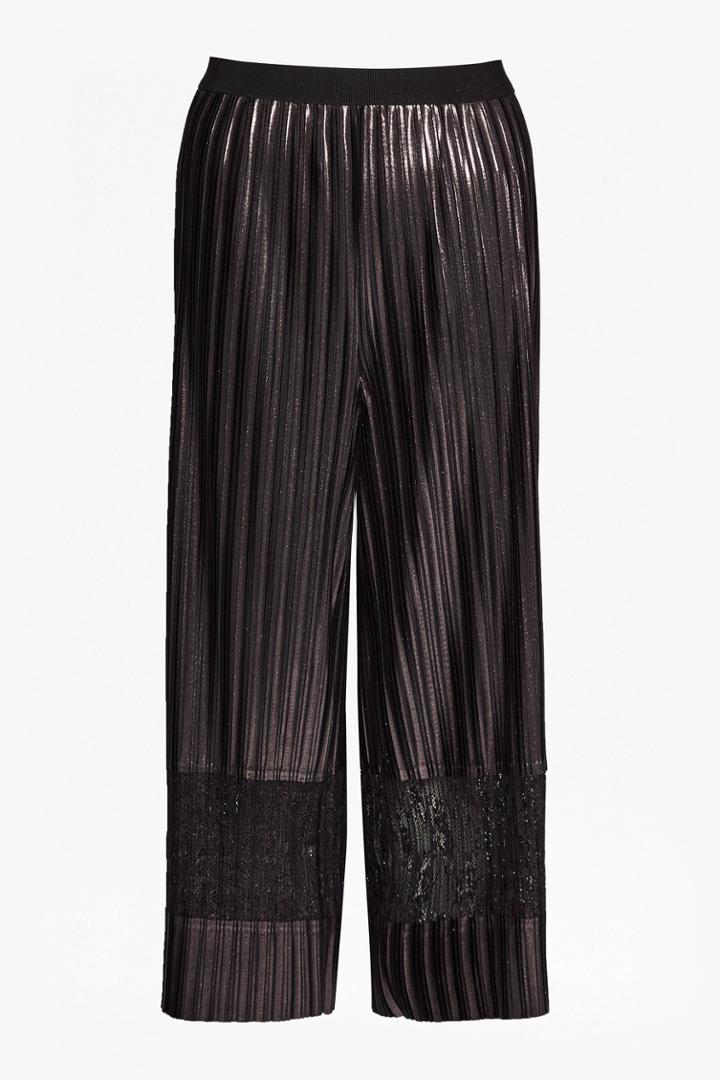 French Connection Viola Metallic Lace Panel Culottes