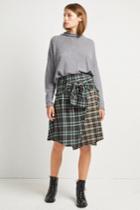 French Connenction Este Check Tie Sleeve Skirt