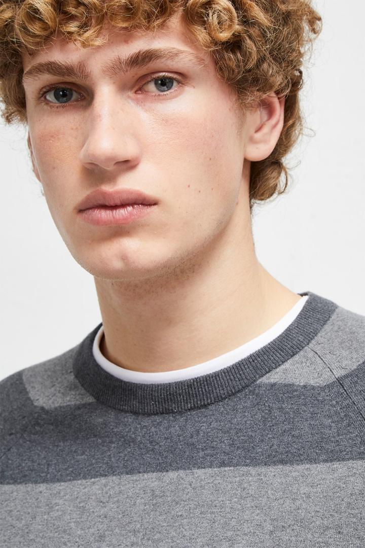French Connenction Stretch Cotton Stripe Crew Neck Jumper
