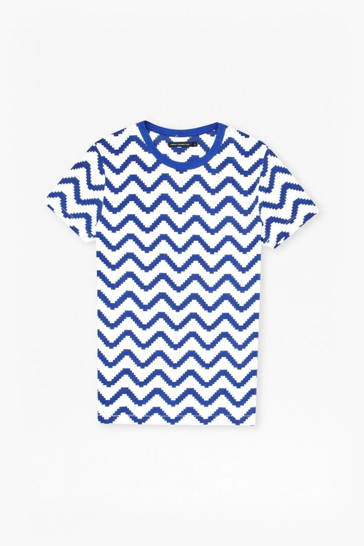 French Connection Geo Herringbone Print T-shirt