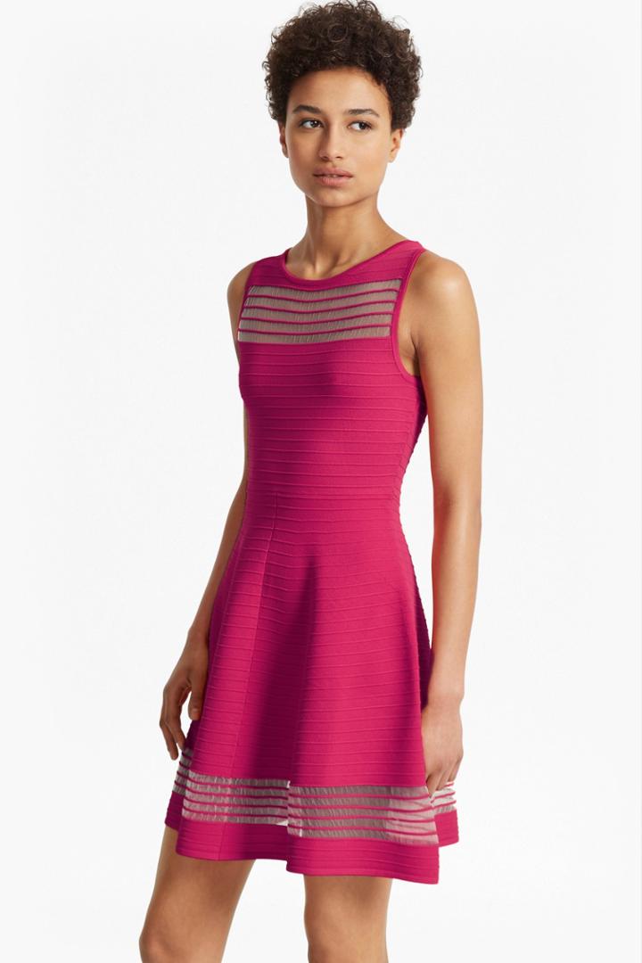 French Connenction Tobey Crepe Knit Mini Skater Dress