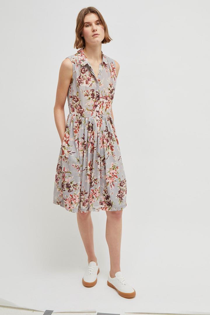 French Connenction Alerie Drape Floral Shirt Dress