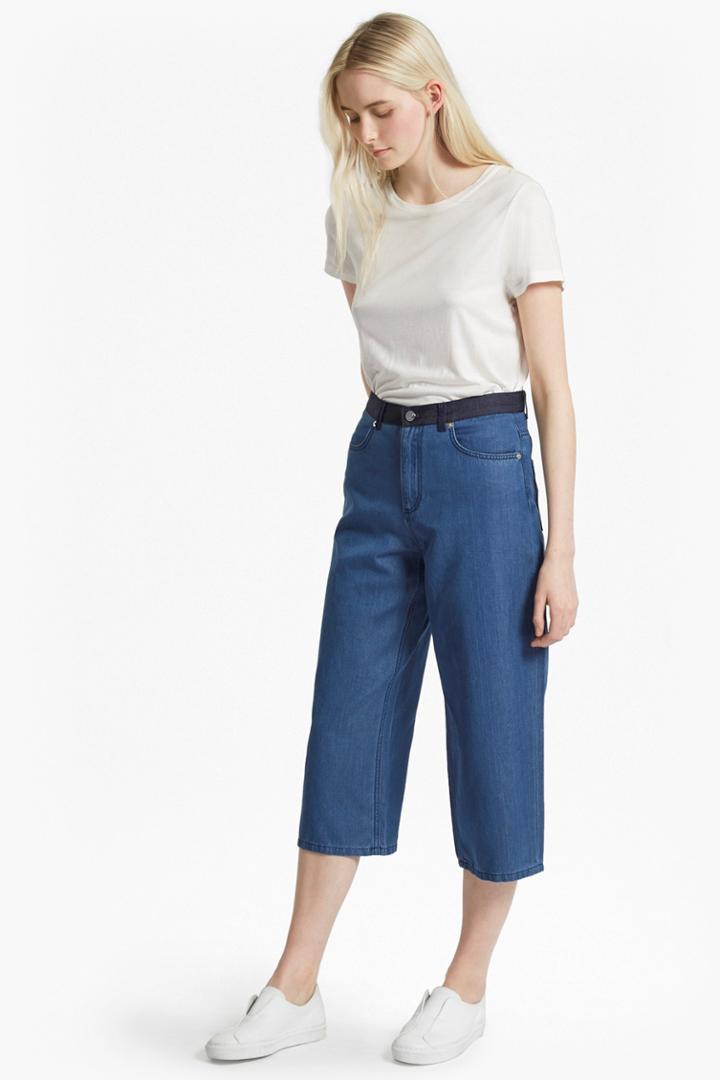French Connection Wisteria Blue Denim Culottes