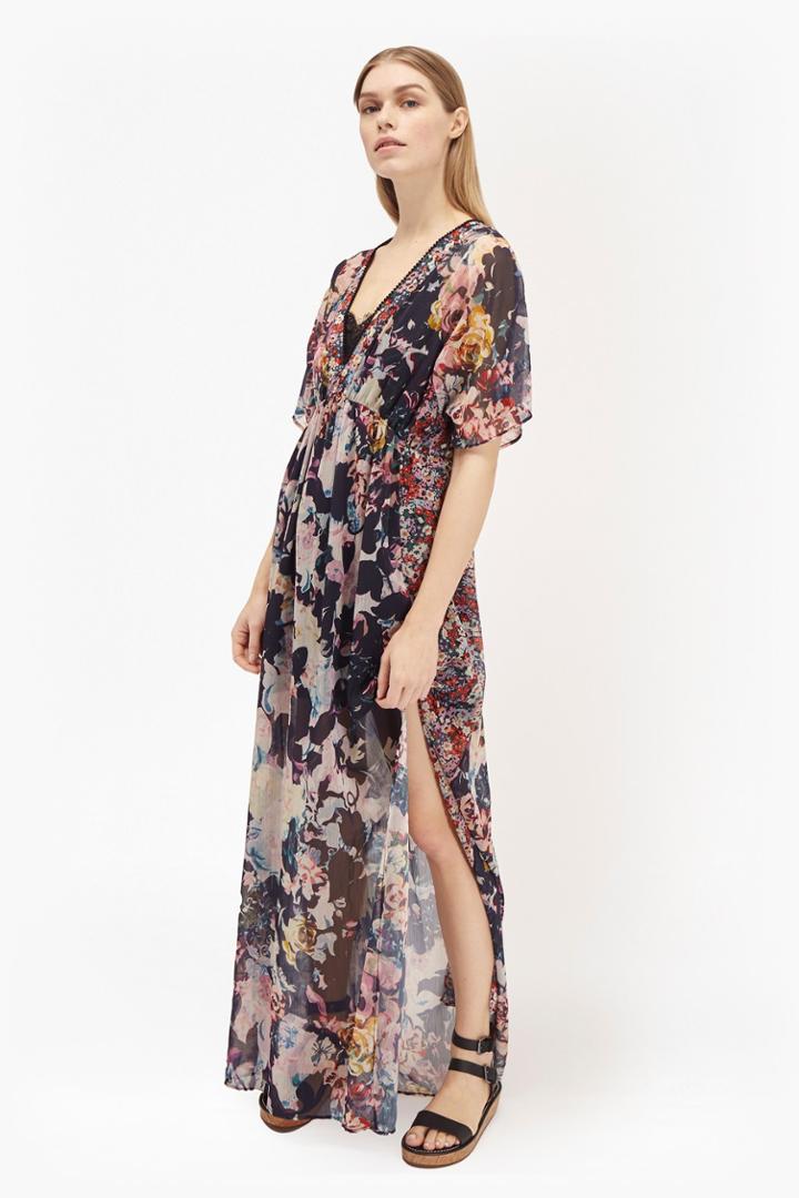 French Connection Evelyn Rose Chiffon Maxi Dress