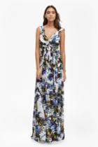 French Connection Kiki Palm Ruched Maxi Dress